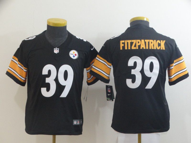 Youth Pittsburgh Steelers #39 Fitzpatrick Black Nike 2019 Vapor Untouchable Elite Player